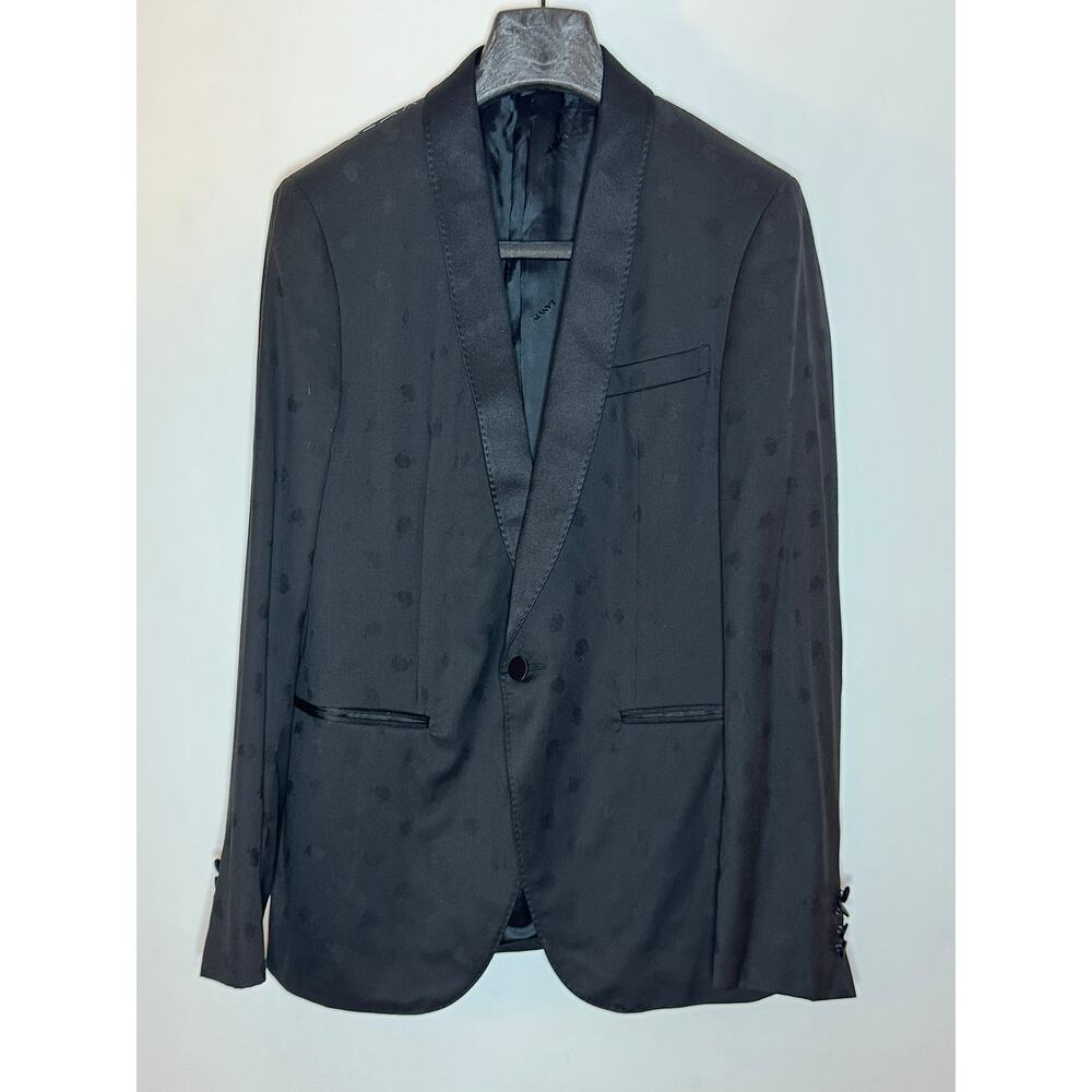 Lanvin NWT 2pc Silky Black Wool Tuxedo, Printed
